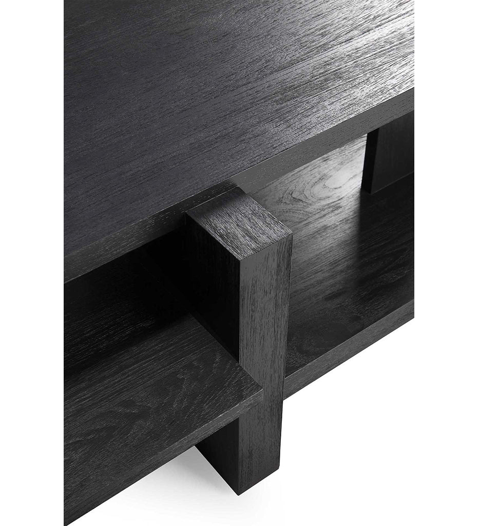 Abstract Coffee Table - Teak Black Varnished