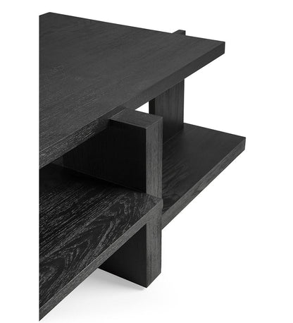 Abstract Coffee Table - Teak Black Varnished