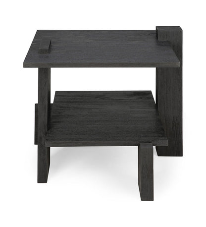 Abstract Side Table - Teak Black Varnished