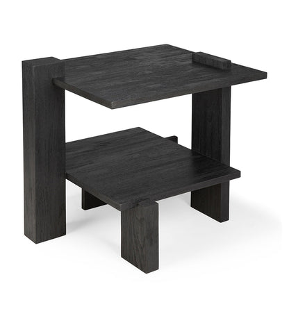 Abstract Side Table - Teak Black Varnished