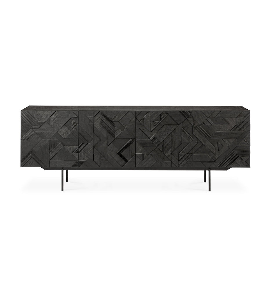 Graphic Sideboard - Teak Black - 4 Doors