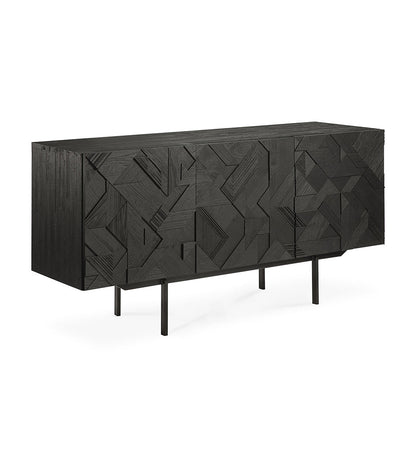 Graphic Sideboard - Teak Black - 3 Doors