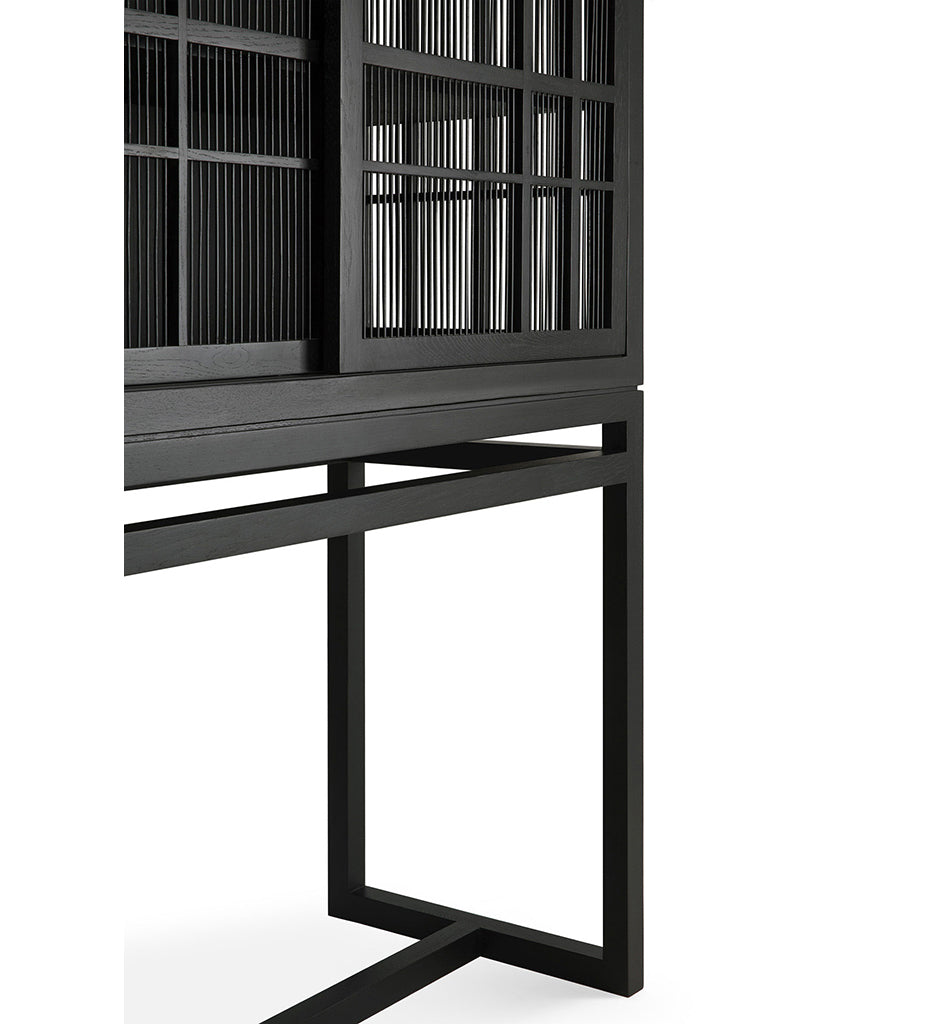 Oak Burung Storage Cupboard - Black