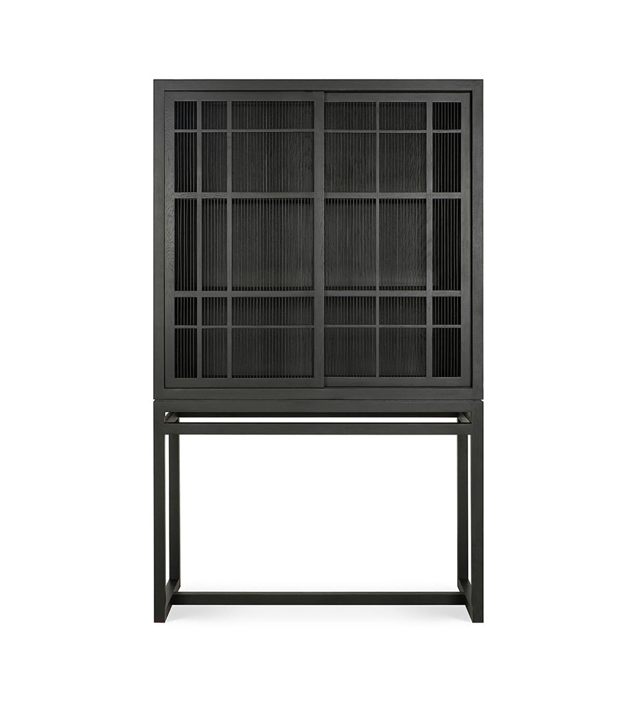 Oak Burung Storage Cupboard - Black