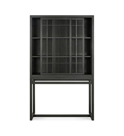 Oak Burung Storage Cupboard - Black