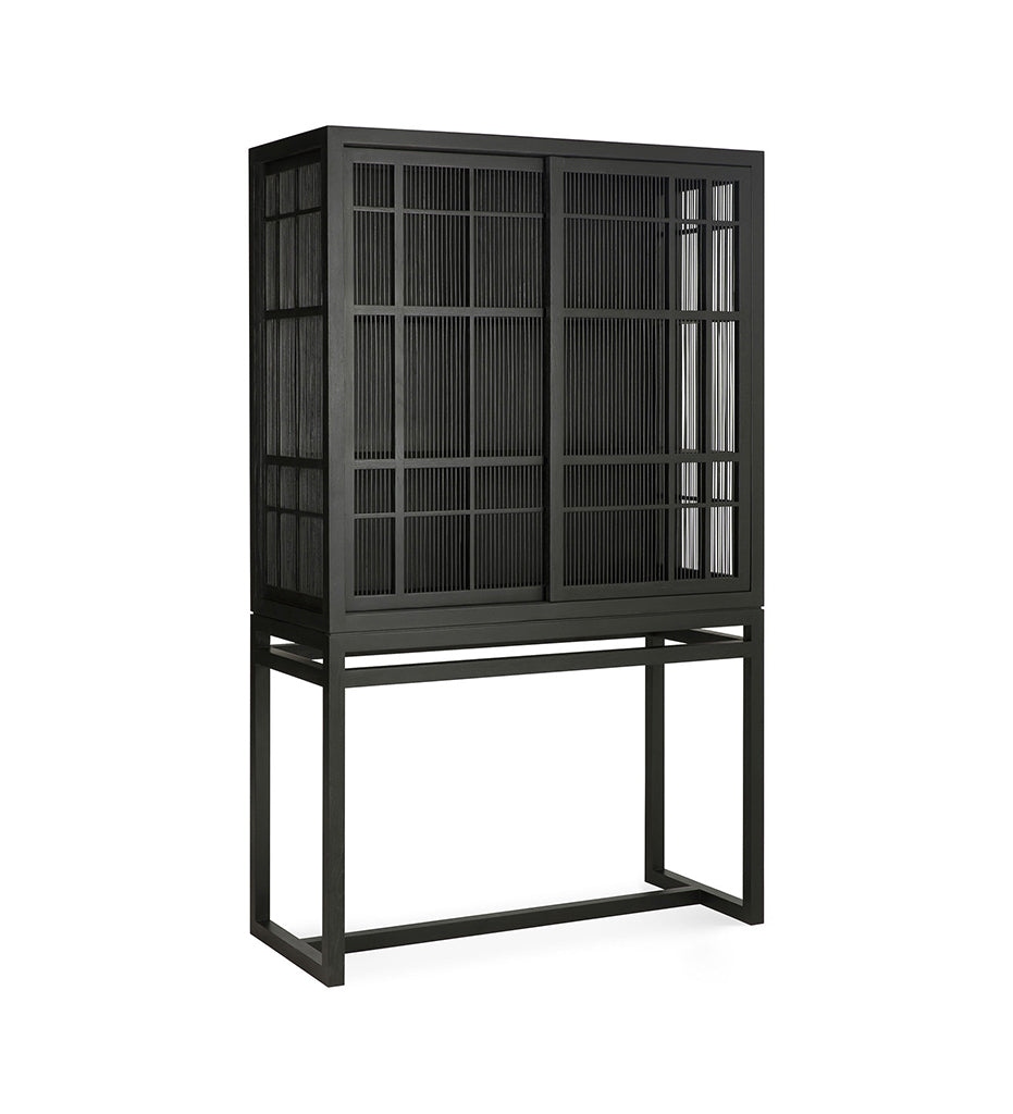 Oak Burung Storage Cupboard - Black