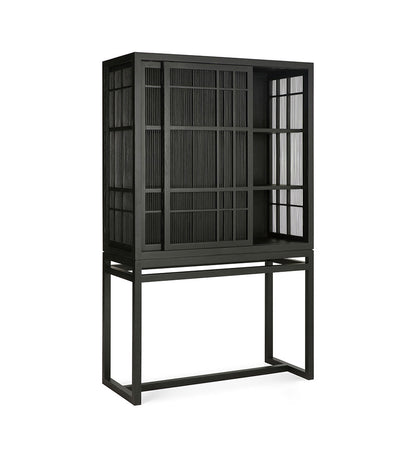 Oak Burung Storage Cupboard - Black