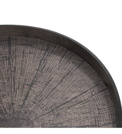 Black Slice Wooden Tray - Round - XL