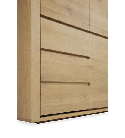 Oak Shadow Dresser - 3 Doors - 2 Drawers