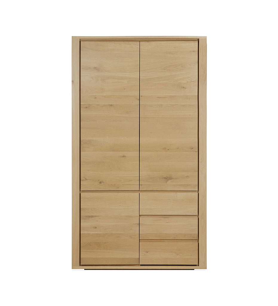 Oak Shadow Dresser - 3 Doors - 2 Drawers