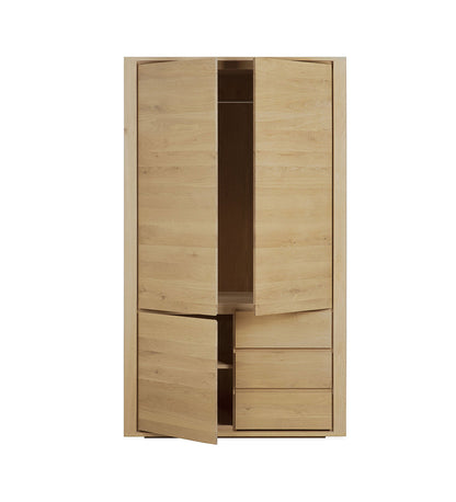 Oak Shadow Dresser - 3 Doors - 2 Drawers