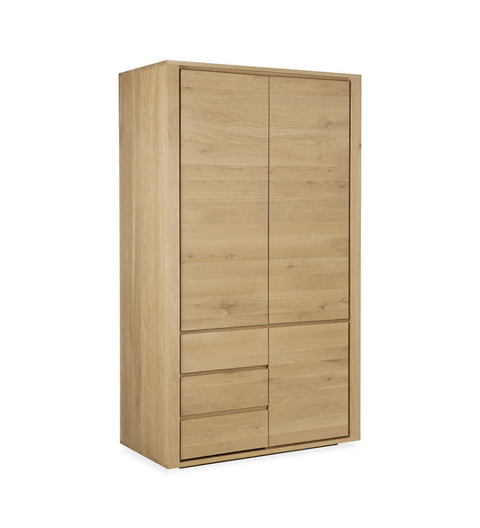 Oak Shadow Dresser - 3 Doors - 2 Drawers