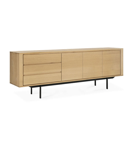 Oak Shadow Sideboard - Black Legs - 3 Doors