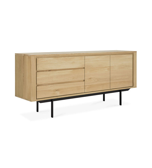 Oak Shadow Sideboard - Black Legs - 2 Doors