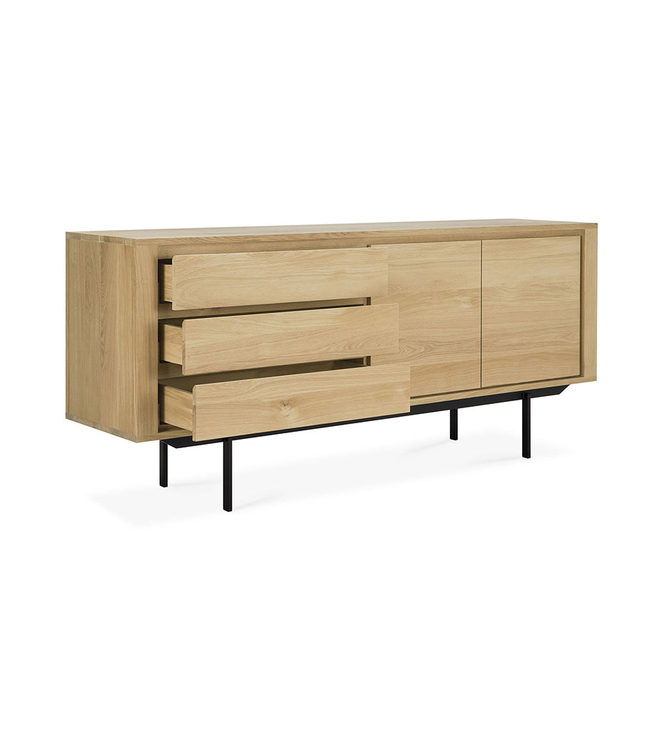 Oak Shadow Sideboard - Black Legs - 2 Doors