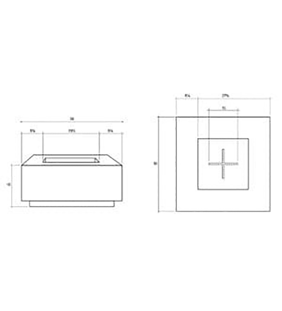 Las Palmas Fire Table 38" x 56" Diagram