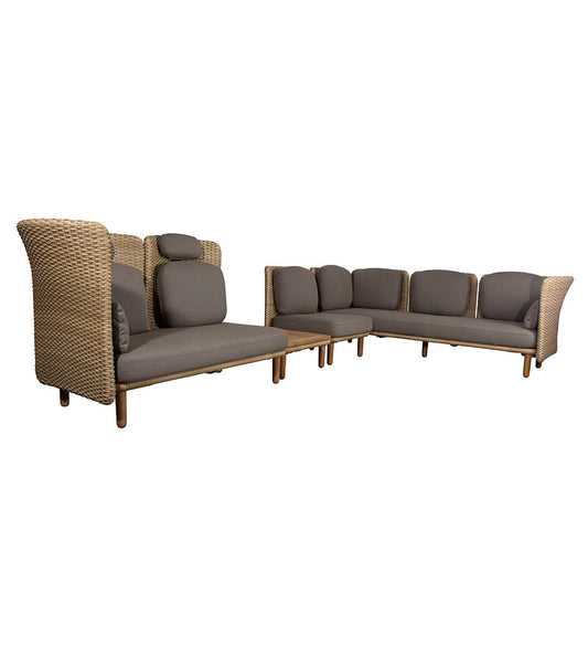 Arch Corner Sofa w/ High Backrest & Table