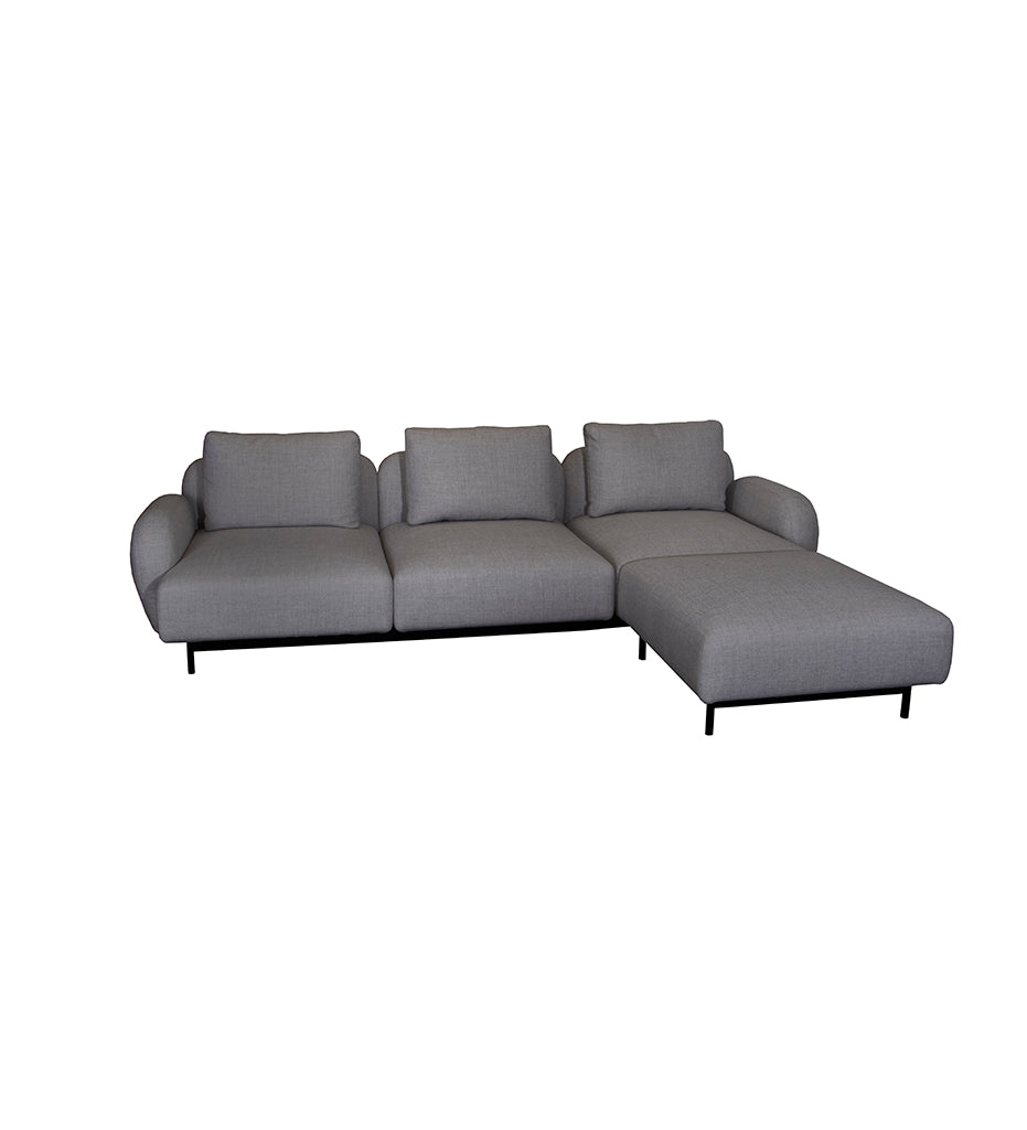 Aura 3-Seater Sofa w/ Low Armrest & Chaise Lounge - Left Facing