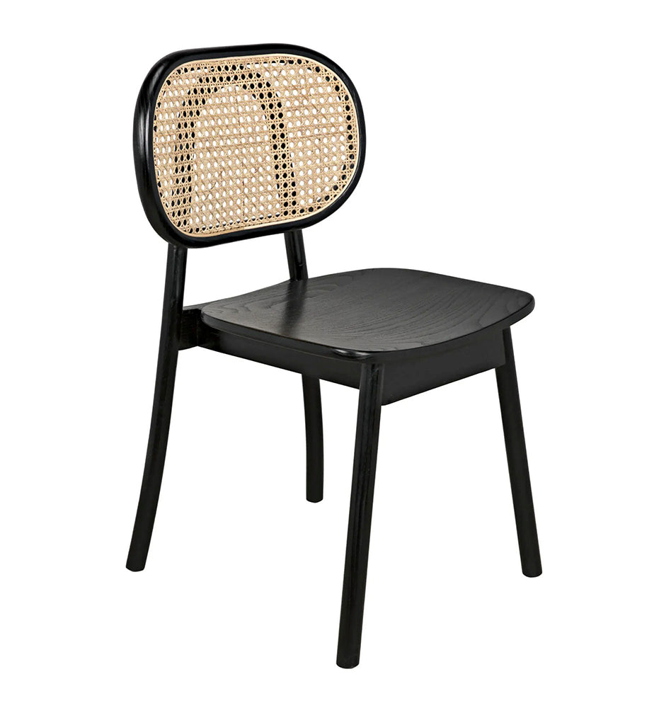 Brahms Chair - Charcoal Black with Caning