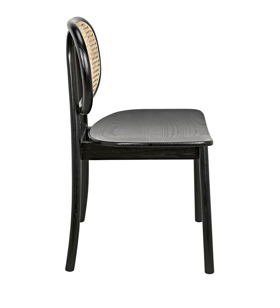 Brahms Chair - Charcoal Black with Caning