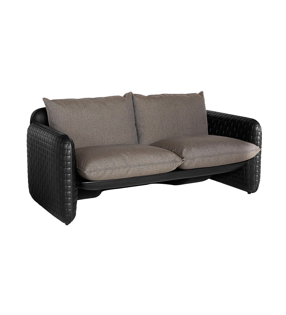 Slide Mara Sofa - Jet Black with London Brown cushions