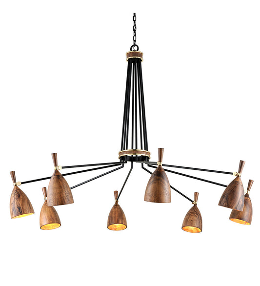 Utopia Chandelier - Large - Soft Black/Wood