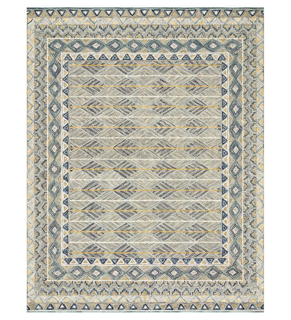 Priti PRT-02 Grey / Lagoon Rug