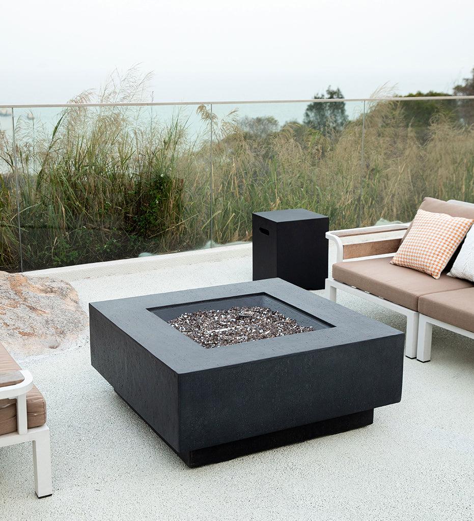 Allred Collaborative - Ocean Rock USA, Incorporated - Bergen Fire Table - Bergen Fire Table Bergen Fire Table - Travertine Dark Grey / Natural Gas OFG413DG-NG