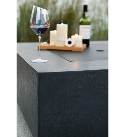 Allred Collaborative - Ocean Rock USA, Incorporated - Bergen Fire Table - Bergen Fire Table Bergen Fire Table - Travertine Dark Grey / Natural Gas OFG413DG-NG