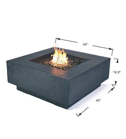 Allred Collaborative - Ocean Rock USA, Incorporated - Bergen Fire Table - Bergen Fire Table Bergen Fire Table - Travertine Dark Grey / Natural Gas OFG413DG-NG