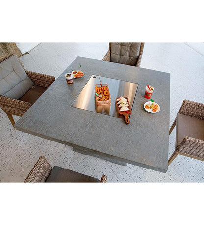 Allred Collaborative - Ocean Rock USA, Incorporated - Birmingham Dining Fire Table - Birmingham Dining Fire Table Birmingham Dining Fire Table - Travertine Light Grey OFG202LG