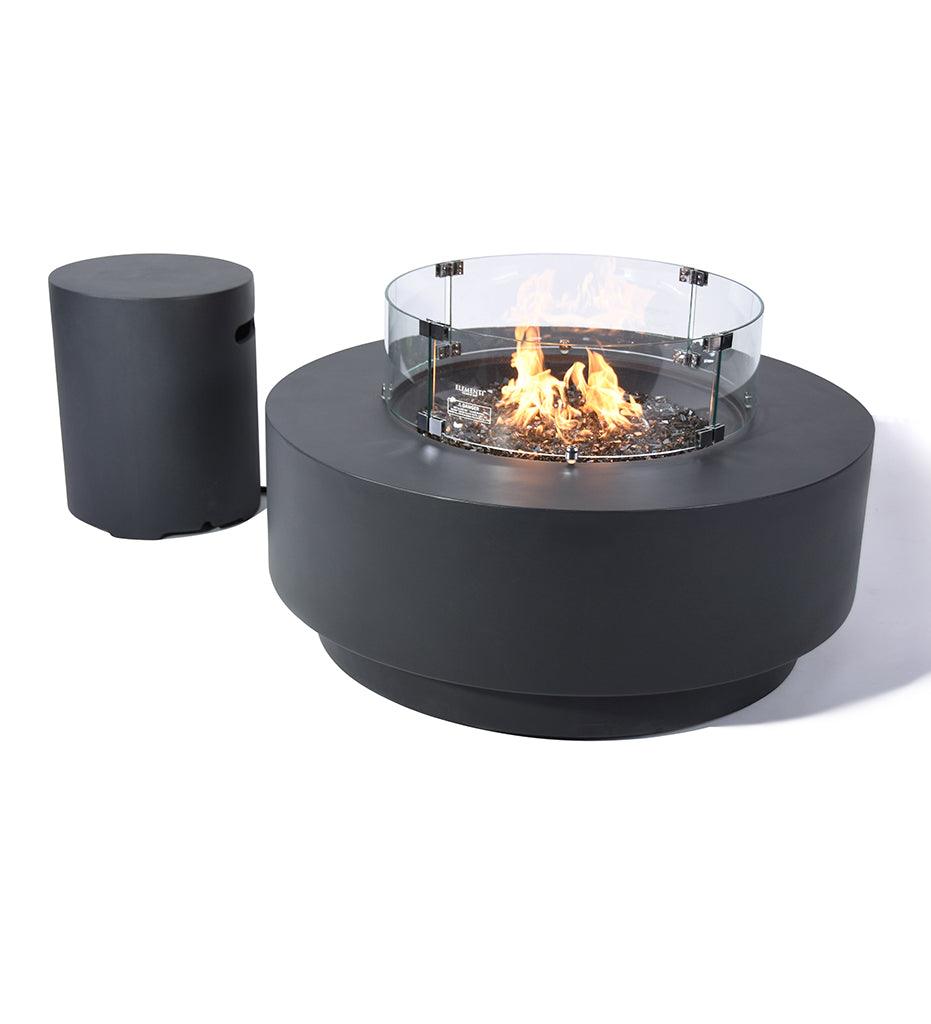 Allred Collaborative - Ocean Rock USA, Incorporated - Colosseo Fire Table - Colosseo Fire Table Colosseo Fire Table - Smooth Dark Grey / Natural Gas OFG414DG-NG