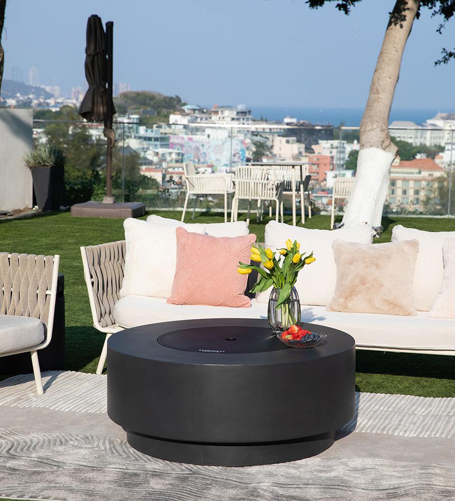 Allred Collaborative - Ocean Rock USA, Incorporated - Colosseo Fire Table - Colosseo Fire Table Colosseo Fire Table - Smooth Dark Grey / Natural Gas OFG414DG-NG