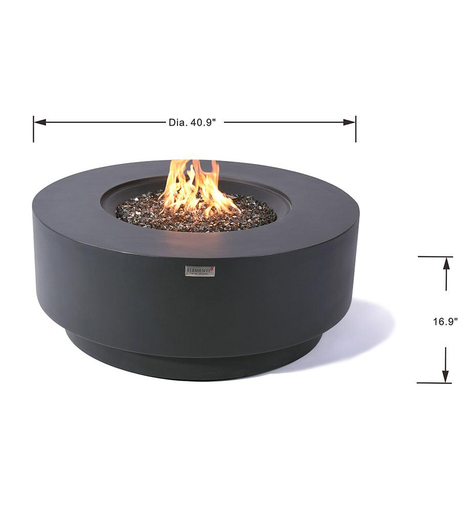 Allred Collaborative - Ocean Rock USA, Incorporated - Colosseo Fire Table - Colosseo Fire Table Colosseo Fire Table - Smooth Dark Grey / Natural Gas OFG414DG-NG