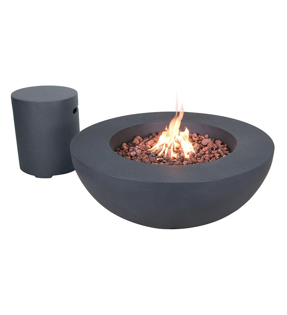 Allred Collaborative - Ocean Rock USA, Incorporated - Lunar Bowl Fire Table - Lunar Bowl Fire Table Lunar Bowl Fire Table - Smooth Light Grey / Natural Gas OFG101LG-NG