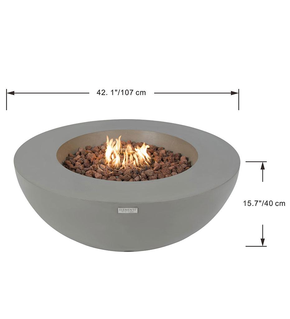 Allred Collaborative - Ocean Rock USA, Incorporated - Lunar Bowl Fire Table - Lunar Bowl Fire Table Lunar Bowl Fire Table - Smooth Light Grey / Natural Gas OFG101LG-NG