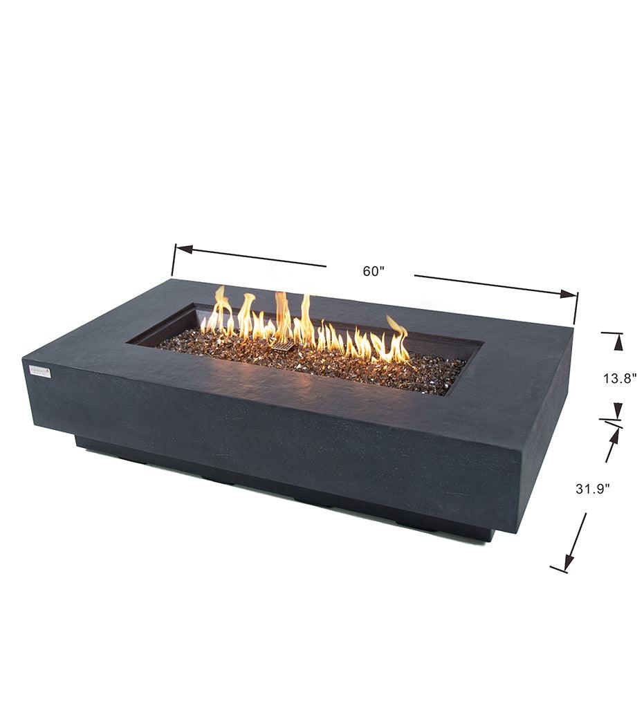 Allred Collaborative - Ocean Rock USA, Incorporated - Positano Fire Table - Positano Fire Table Positano Fire Table - Travertine Dark Grey / Natural Gas OFG415DG-NG