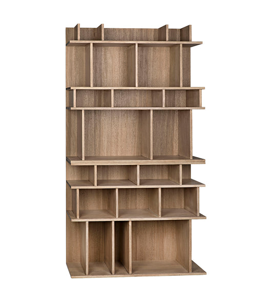 Noir Rashi Bookcase - Washed Walnut GBCS196WAW