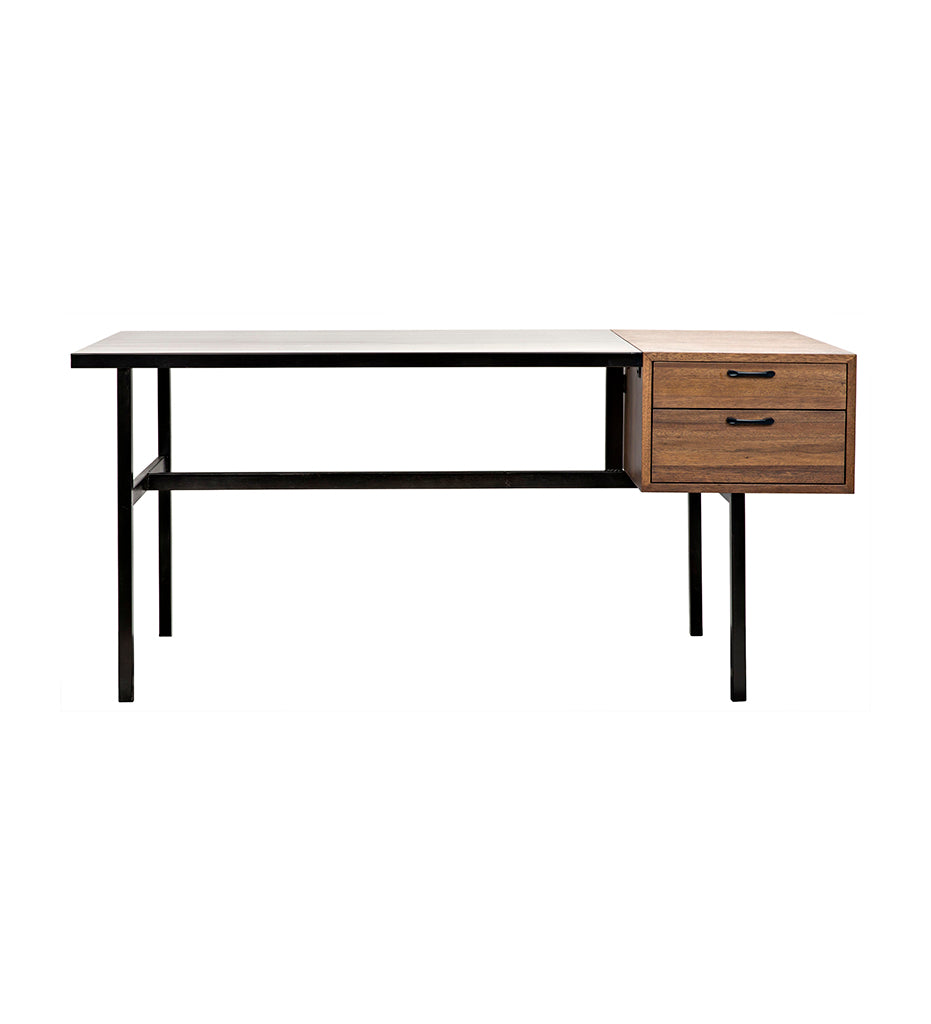 Noir Algeron Desk with Black Steel GDES144MTB