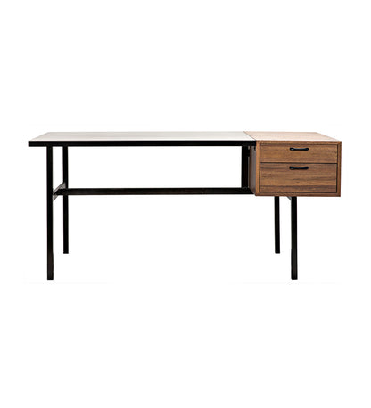 Noir Algeron Desk with Black Steel GDES144MTB