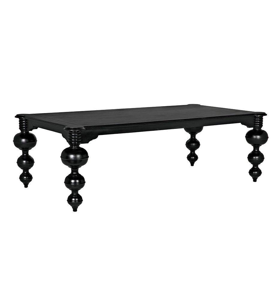 Noir Claudio Dining Table - Hand Rubbed Black GTAB473HB