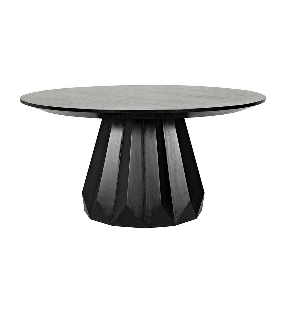 Noir Brosche Dining Table - Hand Rubbed Black GTAB550HB