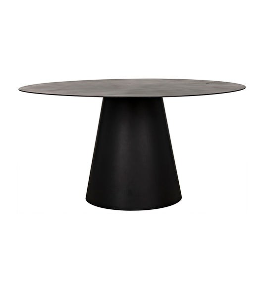 Noir Vesuvius Dining Table - Black Steel GTAB556MTB