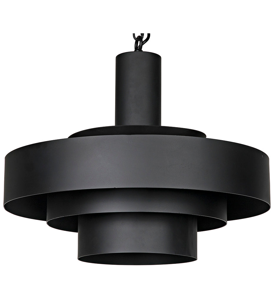 Noir Parlor Pendant - Black Steel LAMP753MTB