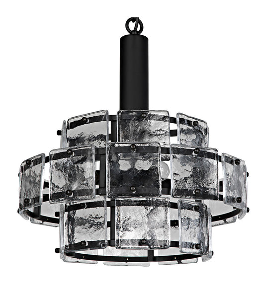 Noir Bergdorf Pendant - Black Steel LAMP768MTB