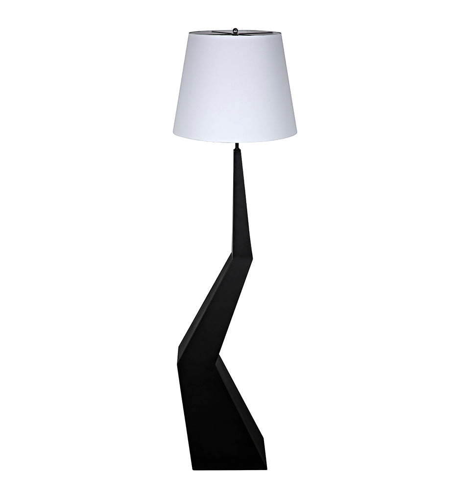 Noir Rhombus Floor Lamp with Shade - Black Metal LAMP779MTBSH