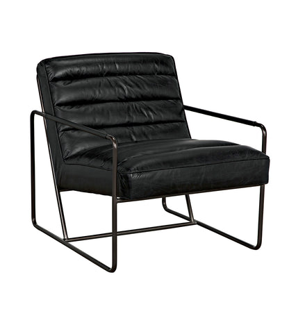 Noir Demeter Chair - Metal and Leather LEA-C0306-1D